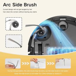 Reserve Accessoires Compatibel met Roborock Q7 M5/M5+, Q7 L5/L5+ Robotstofzuiger, 1 Hoofdborstel, 4 Filters, 4 Zijborstels, 4 Dweildoeken — thumbnail 4