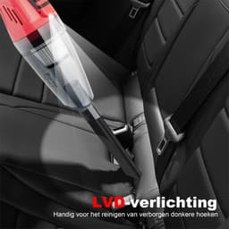 Draadloze handstofzuiger 5500PA zuigkracht, stofzuiger voor auto en thuis, met LED-verlichting en meerdere opzetstukken, rood — thumbnail 4