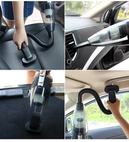 Draadloze handstofzuiger - Autostofzuiger - Stofzuiger voor thuis - 120W - Nat & Droog - Krachtige stofzuiger - Geschikt voor auto's, kantoren en woningen - Inclusief opbergtas - Zwart — thumbnail 4