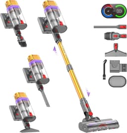 Draadloze Steelstofzuiger - Snoerloze Stofzuiger - Huis Reinigen - Automatische Zuigkrachtregeling - 1.8L Capaciteit - Goud — thumbnail 1