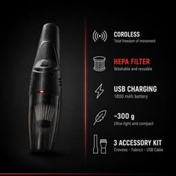 Draadloze Handstofzuiger - Wit - Oplaadbare Stofzuiger voor Auto en Huis - Inclusief 3 Accessoires — thumbnail 3