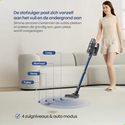 Draadloze Steelstofzuiger met Dweilfunctie - Donkerblauw - 1 Stuk - 350W Motor met HEPA Filter - Voor Tapijt en Harde Vloeren — thumbnail 5
