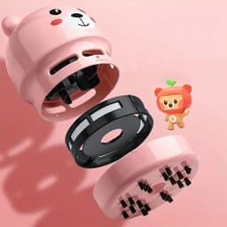 Bureaustofzuiger, USB-toetsenbordreiniger, draagbare potloodgum, gumrestenreiniger, sigarettenasreiniger, mini handstofzuiger - werkt op batterijen - gevoed door 2 AA-batterijen (batterijen en kabel niet inbegrepen) (Roze) — thumbnail 5