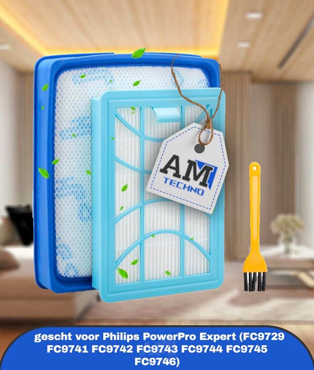 2 stuks Filters geschikt voor Philips PowerPro Expert (FC9729 FC9741 FC9742 FC9743 FC9744 FC9745 FC9746), filter voor Philips Power(FC8003/01|FC6042/01|CP0616 en CP0617) — afbeelding 1