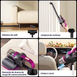 Draadloze Stick Stofzuiger – 2-in-1 Handstofzuiger – Lichtgewicht – Oplaadbaar – Voor Matras, Houtvloer & Huis – Wit — thumbnail 3
