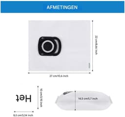 GELLDG Stofzuigerzakken - 10 stuks - Geschikt voor Rowenta Hygiène+ Silence Force X-Trem Power Compact Power XXL - Vervangende stofzakken geschikt voor Rowenta Hygiène+ ZR200520 ZR200720 ZR200920 — thumbnail 2