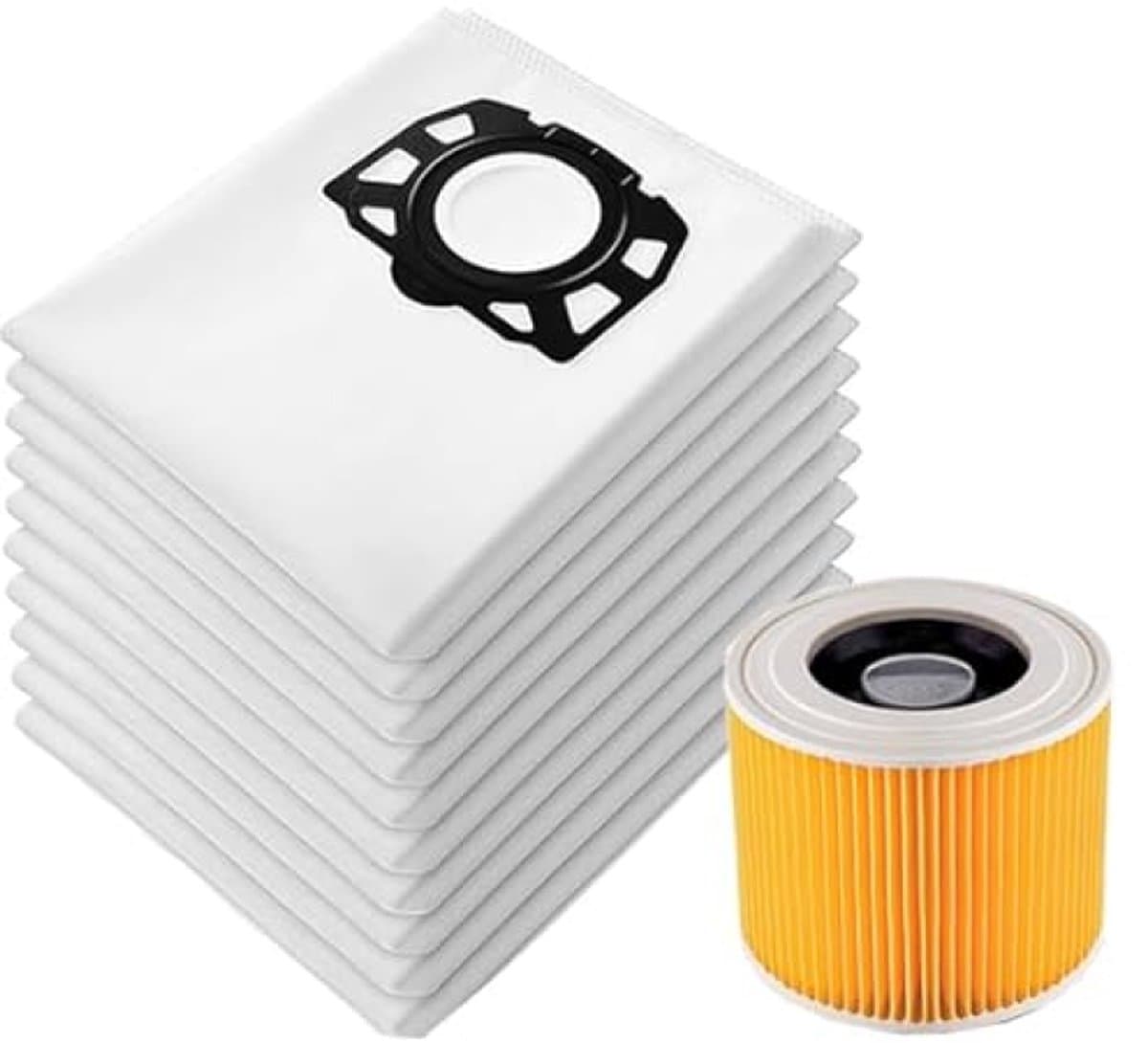13-delige stofzuigerzakken set met filter Geschikt voor voor Kärcher KFI 357, WD2, WD 2 Plus, WD 3, KWD 1-3, SE 4001, SE 4002, reserveonderdelen 2.863-314.0 (13) — afbeelding 1