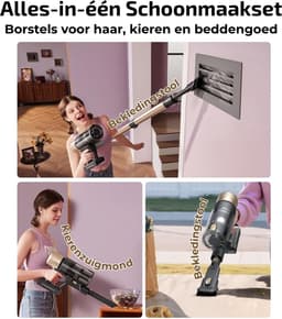 Steelstofzuiger Draadloos - Kruimeldief - Stofzuiger 50kPa zuigkracht - Zonder zak op accu - CleanDetect — thumbnail 4
