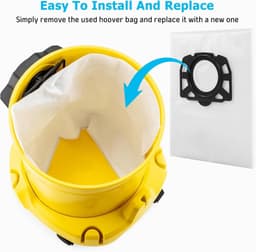 Verpakking van 10 stofzuigerzakken Geschikt voor Karcher WD4 WD5 WD6 MV4 MV5 MV6 wasbare stofzuigerzak — thumbnail 4