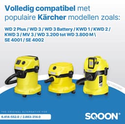 SQOON® Stofzuigerzakken + Filter Servicekit Geschikt voor Kärcher WD2 Plus & WD3 – 10x KFI357 Stofzuigerzakken + 1x Filter KFI 3310 — thumbnail 5
