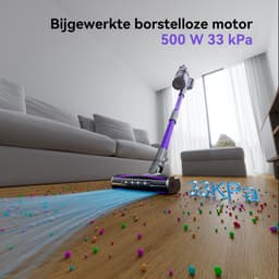 Redkey X18 Steelstofzuiger Draadloos-Handstofzuiger-33KPa/500W Draagbare Stofzuiger met Steel - Accustofzuiger 8-in-1 met LED-licht borstel-60 Minuten Runtime — thumbnail 5