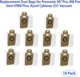 10 stuks vervangende stofzakken - Geschikt voor de Prosangnik M7pro veegrobot - Lubluelu SL60D /S9/V980 accessoires - Gebruiksvriendelijk - Grote opbergruimte - Stofzuigeraccessoires - Wit, houtkleur — thumbnail 2