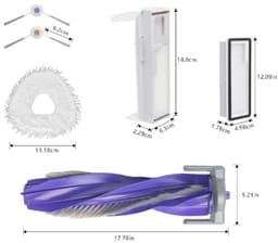 set onderdelen compatibel met Narwal Freo X Ultra, 19 stuks, reserveonderdelen, accessoireset, zuigrobot, accessoires met 1 hoofdborstel, 8 filters, 4 wisdoeken, 6 zijborstels - hoogwaardige vervanging — thumbnail 4