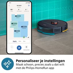 Philips HomeRun 2000 Series XU2100/10 - Robotstofzuiger met dweilfunctie - Automatisch Leegstation - Marineblauw — thumbnail 3