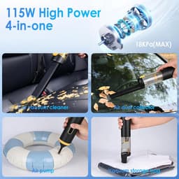 High Performance Battery Car Vacuum Cleaner, 18000Pa, Handheld Vacuum Cleaner, 4-in-1 Mini Air Fan Pump, Portable - ShopVlot — thumbnail 2