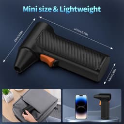 Elektrische Air Duster - Bladblazer Reiniger - Stof Vrij Maken - Instelbare Luchtstroom - 110.000 RPM - Zwart — thumbnail 2