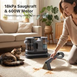 Tapijt Reiniger - Meubelreiniger - Vlekken Verwijderen - Krachtige Zuigkracht - 600 Watt - Grijs — thumbnail 5
