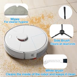 Dailygoods- Robotstofzuiger Accessoires - 2 Hoofdborstels - 6 Zijborstels - 6 Reinigingsdoeken - 4 HEPA-filters - Compatibel met Roborock Q5 Pro/Q8 Max - Stofzuigeraccessoires — thumbnail 3