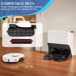 Dailygoods- Reiningsborstel 2-in-1 Set - Waterfilter - Onderhoudsborstel - Reserveonderdelen - Compatibel met Roborock S8 MaxV Ultra/S8 Pro Ultra - Hittebestendig - Robotstofzuiger — thumbnail 5