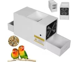 Elektrische Graanreiniger - Vogelvoer Separator - Voer Reinigen - Dubbele Lade Ontwerp - 2 Lagen - Wit