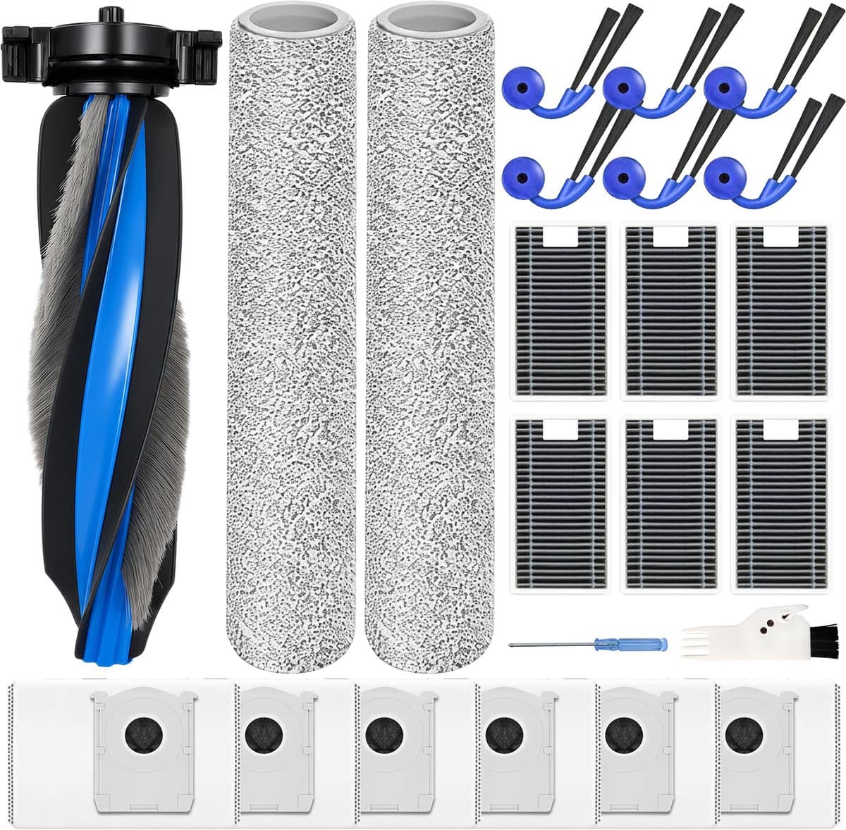 T90 PRO Omni-accessoires voor ECOVACS DEEBOT T90 PRO Omni/T90 Omni/X12 PRO Omni robotstofzuiger, set met 21 reserveonderdelen voor ECOVACS T90 PRO Omni: hoofdborstel, 2 dweilrollen, 6 — afbeelding 1