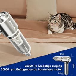 Draadloze Handheld Auto Stofzuiger - Lichtgrijs - Draagbaar en Oplaadbaar - Lichtgewicht met Krachtige Zuigkracht - Voor Thuis en Auto — thumbnail 1