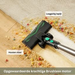 Accustofzuiger - draadloos - 30 KPa - draadloze stofzuiger - tot 45 minuten looptijd - accustofzuiger met ledlicht - lichte accustofzuiger - dierenharen - harde vloeren - tapijt — thumbnail 3
