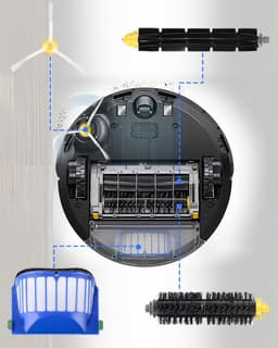 Vervangende borstels geschikt voor iRobot Roomba 600 Serie 605 606 610 615 616 620 621 625 630 631 632 650 651 653 655 660 670 671 676 680 681. Set van 17 accessoires voor optimale prestaties. — thumbnail 5