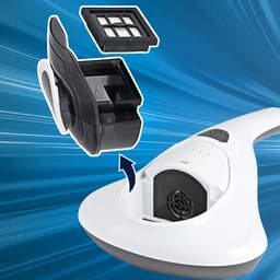 CLEANmaxx Anti-mijtstofzuiger met trilling, anti-mijtstofzuiger voor matrassen en bekledingsoppervlakken, verwijdert 99,9% van de mijten, handstofzuiger met UV-C-licht en HEPA-filter voor mensen met — thumbnail 3