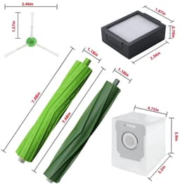 4-delige vervangende rolborstelset voor Geschikt voor e/i/j serie, borstelaccessoires voor Geschikt voor i7 j7 E7 robotstofzuigers, 8 rubberen borstelkoppen. — thumbnail 5