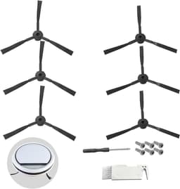 Zijborstels voor robotstofzuiger - 3 paar zijborstels geschikt voor Medion E32/MD18500/MD18501 met schoonmaakborstel en schroevendraaier, nylon materiaal voor optimale reiniging — thumbnail 1