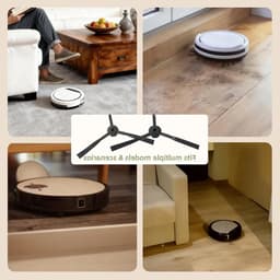 Zijborstels voor robotstofzuiger - 3 paar zijborstels geschikt voor Medion E32/MD18500/MD18501 met schoonmaakborstel en schroevendraaier, nylon materiaal voor optimale reiniging — thumbnail 3