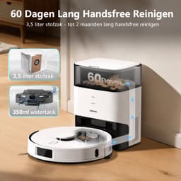 AIRROBO L60 – Robotstofzuiger – met dweilfunctie en oplaadstation – voorzien van rubberen borstels, waardoor snoeren niet verstrikt raken – bijzonder geschikt voor het verwijderen van dierenharen – gebruiksduur 240 minuten — thumbnail 4