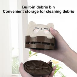 Draagbare Stofzuiger - Kleine Stofzuiger - Bureau Reinigen - USB Oplaadbaar - 8x8x9 cm - Bruin — thumbnail 5