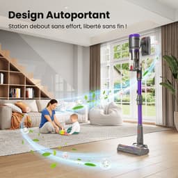 Draadloze Stofzuiger Met Flexibele Slang Van 1 M, Zuigkracht Van 58 Kpa En Gebruiksduur Van 75 Minuten, 2-In-1 Dierenborstel, Led-Touchdisplay, Draadloze Handstofzuiger Voor Dierenharen, Draadloze Steelstofzuiger Voor Thuis En In De Auto — thumbnail 5