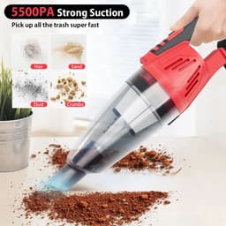 Cellista Handstofzuiger Draadloos 2-in-1 - Auto Stofzuiger - Kruimeldief - Accu Stofzuiger 21V 0,6L - Compact en Krachtig voor Auto en Thuis — thumbnail 2