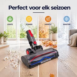 TEKROA® Aangedreven Zuigmond Geschikt voor Dyson Steelstofzuiger V15, V11, V10, V8 & V7- Vloerborstel Met 4 LED Lampen - Grijs — thumbnail 5