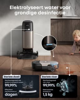eufy Dweilrobot HydroJet S2 met 3pcs Aromatherapy block, 30kPa AeroTurboTM 2.0-Zuigkracht, Vloerreinigingssysteem 2.0, EcoCleanth Elektrolyse, Randreiniging, Haarvrije DuoSpiralt" Borstels, 12-in-1 UniCleanTM Station — thumbnail 2