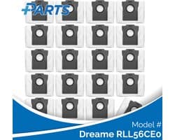 Dreame RLL56CE0 Stofzakken (20 Stuks, Plus.Parts® alternatief voor RDB8)