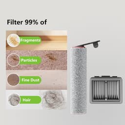 Vervangende borstelrol en filter voor Dreame H12 Pro-draadloze nat- en droogstofzuiger – Vervangingsset inclusief 2 filters-1 borstelrollen — thumbnail 4