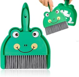 Mini veegset - Kleine borstel - Snelle schoonmaak - Ergonomisch ontwerp - Compact - Grijs — thumbnail 1