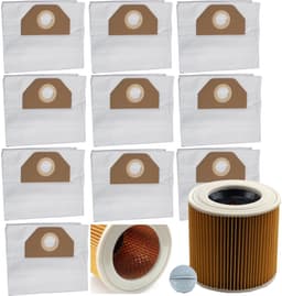 Set van 10 zakken + filter voor Karcher WD3, WD2 stofzuiger — thumbnail 1
