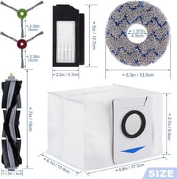 15 stuks accessoireset geschikt voor Ecovacs DEEBOT X1 Omni X1 Turbo X1 Plus stofzuigerrobot, hoofdborstel, zijborstel, filter bodemzak voor stofzuiger, borstel, wisdoek, reserveonderdelen — thumbnail 5