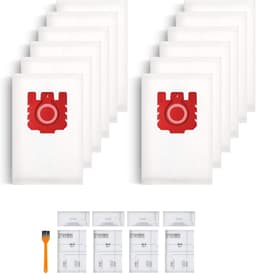 12 stuks FJM/GN Stofzakken Vervangingen geschikt voor Miele Hoover Bags Classic C1 Compleet C1 C2 C3 S2 S5 S8 S400 S600 S2000 S5000 En S8000 Serie met 4 Set Air Clean Filter — thumbnail 1