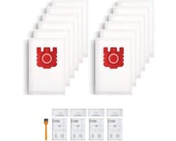 12 stuks FJM/GN Stofzakken Vervangingen geschikt voor Miele Hoover Bags Classic C1 Compleet C1 C2 C3 S2 S5 S8 S400 S600 S2000 S5000 En S8000 Serie met 4 Set Air Clean Filter