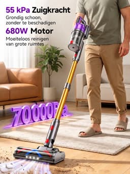 Nyoz draadloze stofzuiger G8 - Steelstofzuiger - 680W - 70.000 Pa — thumbnail 4