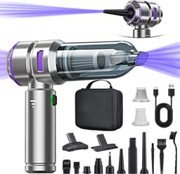 Handstofzuiger - Draagbare Stofzuiger - Auto en Huis Reinigen - 4-in-1 Multifunctioneel - 25000 Pa - Paars — thumbnail 1