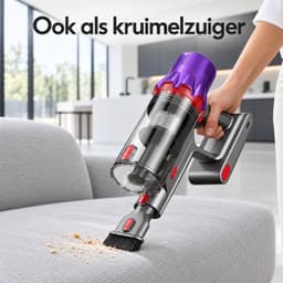TONI HOMI® V8 Steelstofzuiger Draadloos – 550W – Kruimelzuiger – 3 Opzetstukken – Zonder Zak – Uitneembare Accu – Ledverlichting — thumbnail 5
