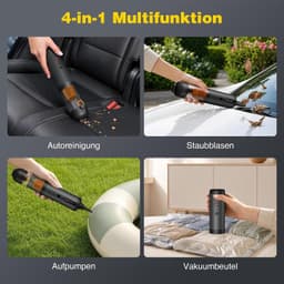 4-in-1 Handstofzuiger draadloos- Kruimeldief - Draagbare mini stofzuiger met 20.000 Pa / 120 W / 40 min gebruiksduur - 7800 mAh-accu, 2 zuigstanden, zuig- en blaasfunctie en USB-C-snelladen in 2,5 uur - Zwart — thumbnail 3