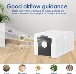 14 stofzuigerzakken voor Dreame L10s Ultra Gen 2/Gen 3, L40s Pro Ultra, X40/X50 Ultra Complete, X20/X30/X50, Aqua10 Ultra, Mova P50/Z60/P10/E30/V50 robotstofzuiger, 3,2 L — thumbnail 5